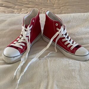 Amazon Red and White Women's Sneakers